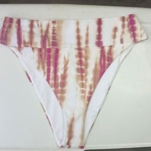 Shein magenta and white tye dye bikini bottom
